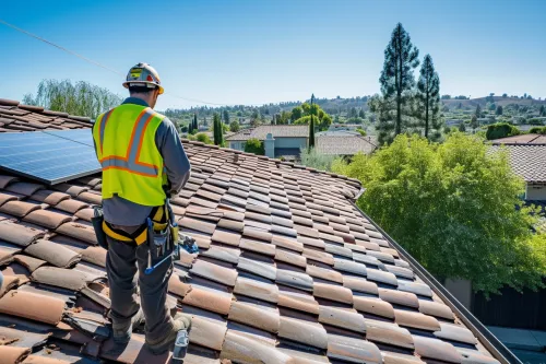 Schéma des principaux points techniques à vérifier avant d'installer des panneaux solaires sur un toit existant
