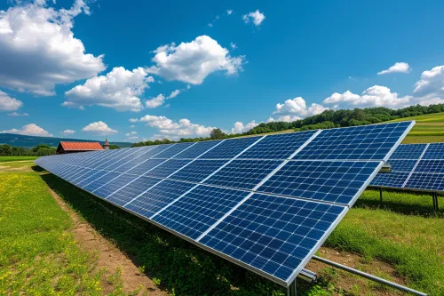 Calcul optimal de la surface de panneaux solaires avec règle et calculatrice sur plan de toiture résidentielle